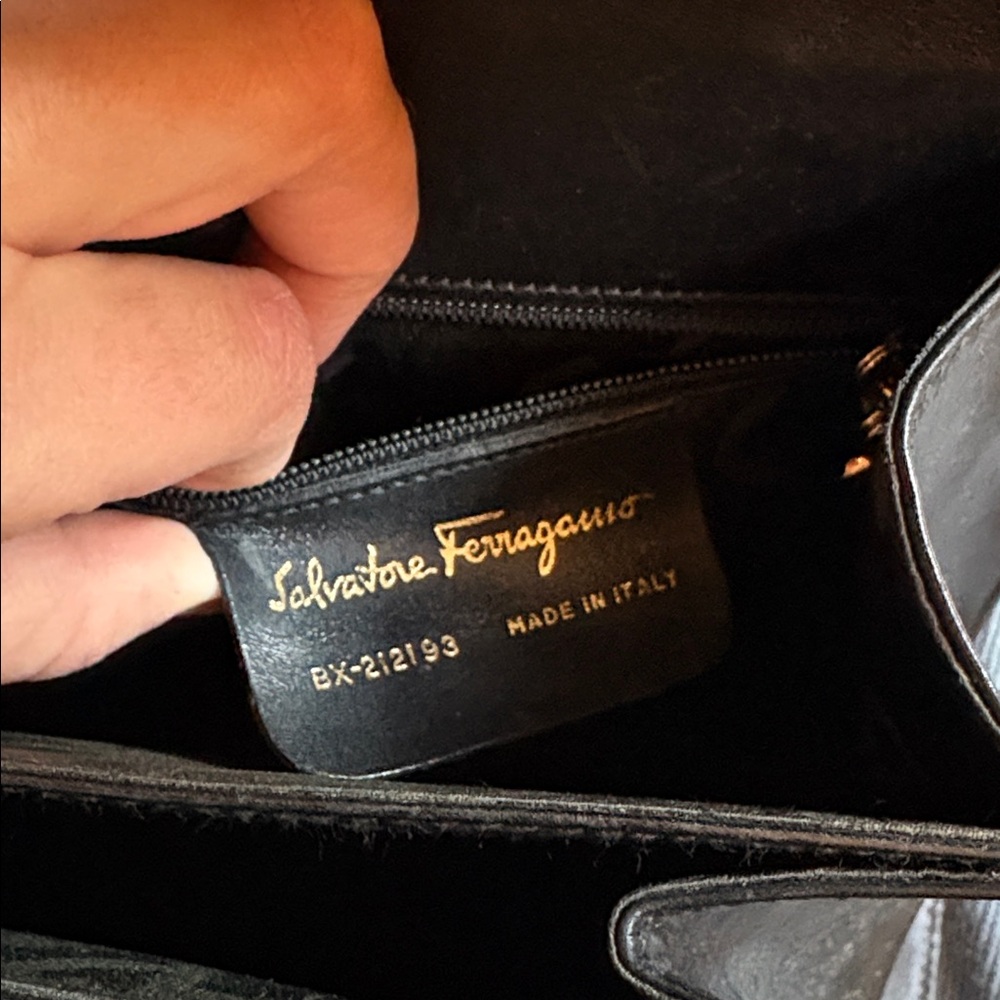 Salvatore Ferragamo black top handle gancini purse - Picture 7 of 14